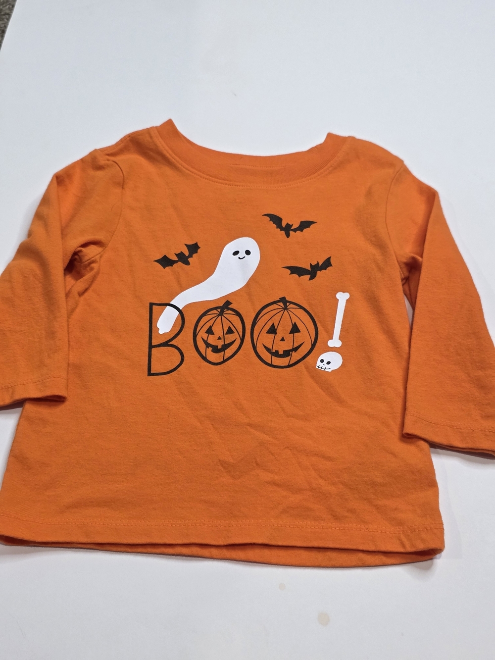 Cat & Jack Orange Halloween 'Boo' Pumpkin & Ghost Tee